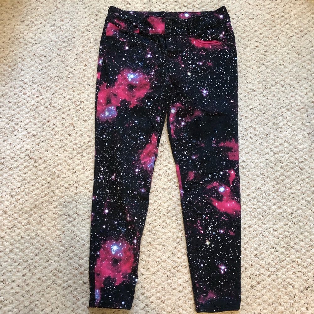 Pink/Black Galaxy Jean Pants High Waisted